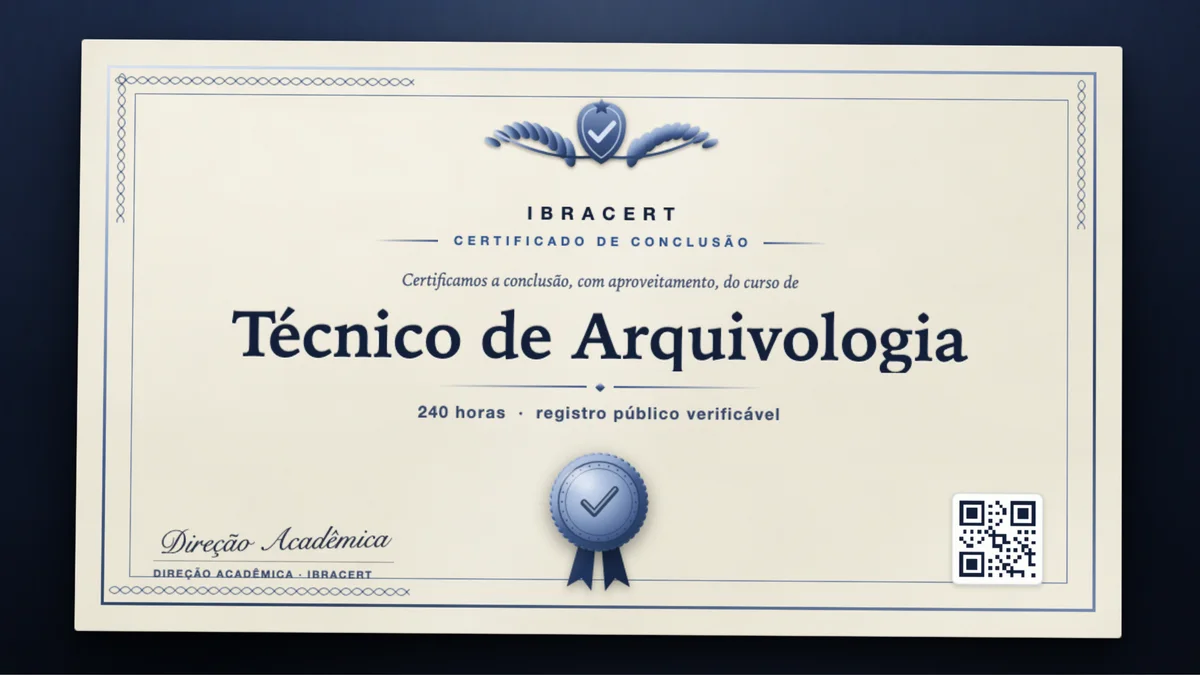 Capa do curso Técnico de Arquivologia