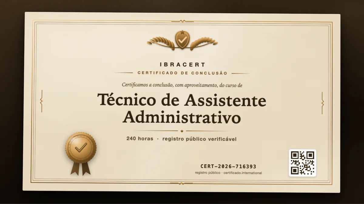 Capa do curso Técnico de Assistente Administrativo