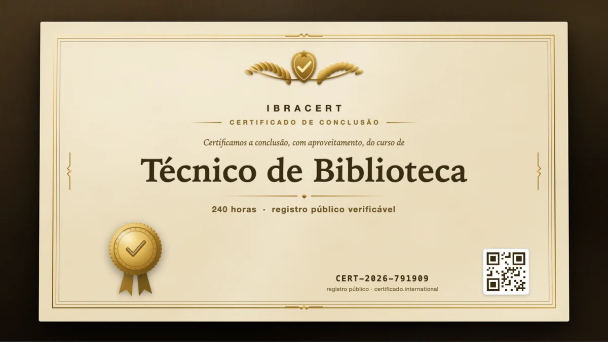 Capa do curso Técnico de Biblioteca