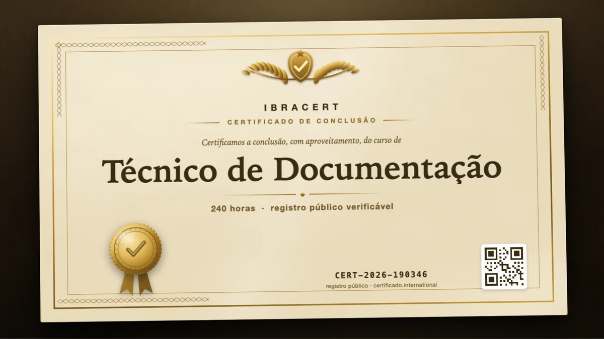 Capa do curso Técnico de Documentação