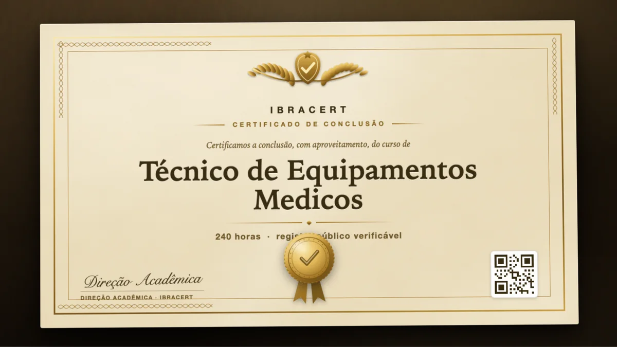 Capa do curso Técnico de Equipamentos Medicos