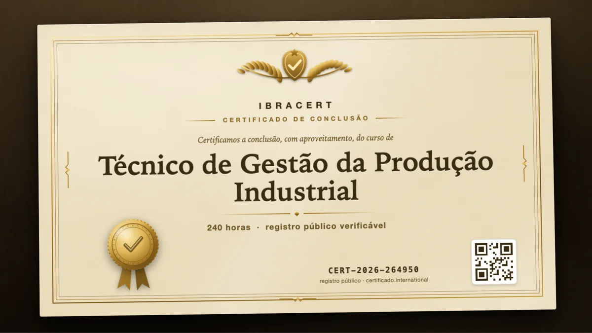 Capa do curso Técnico de Gestão da Produção Industrial