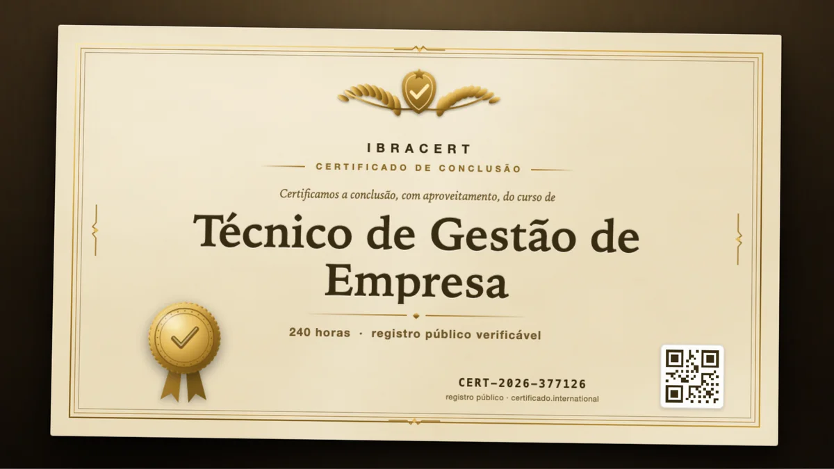 Capa do curso Técnico de Gestão de Empresa