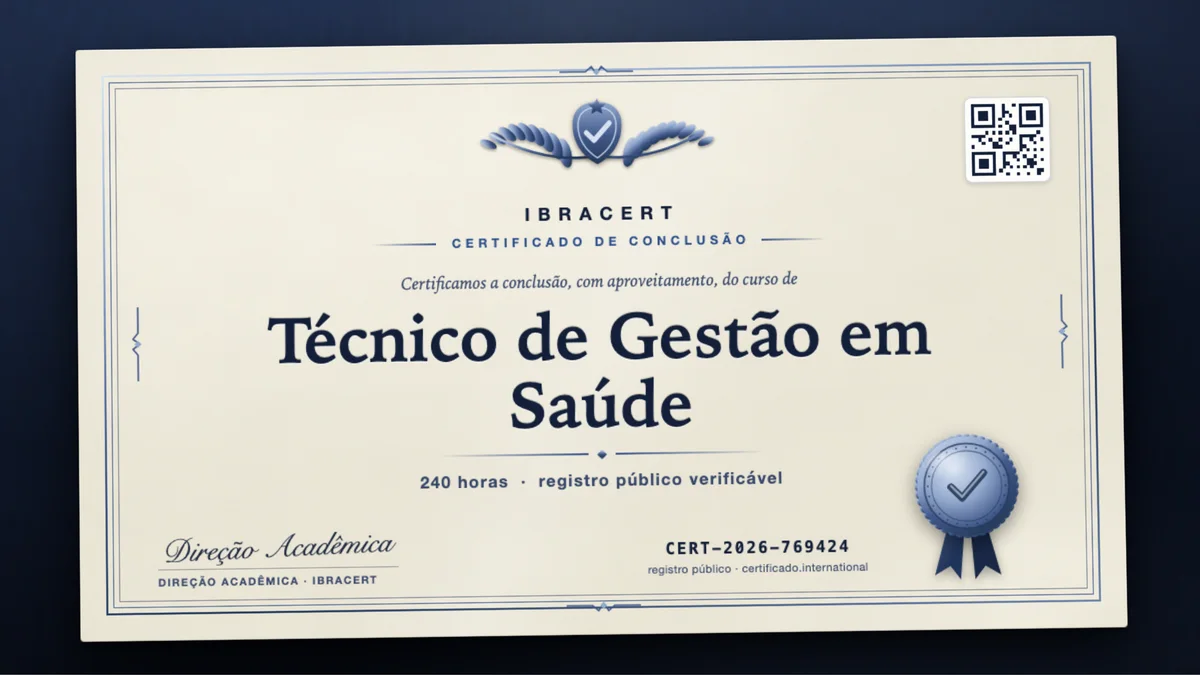 Capa do curso Técnico de Gestão em Saúde