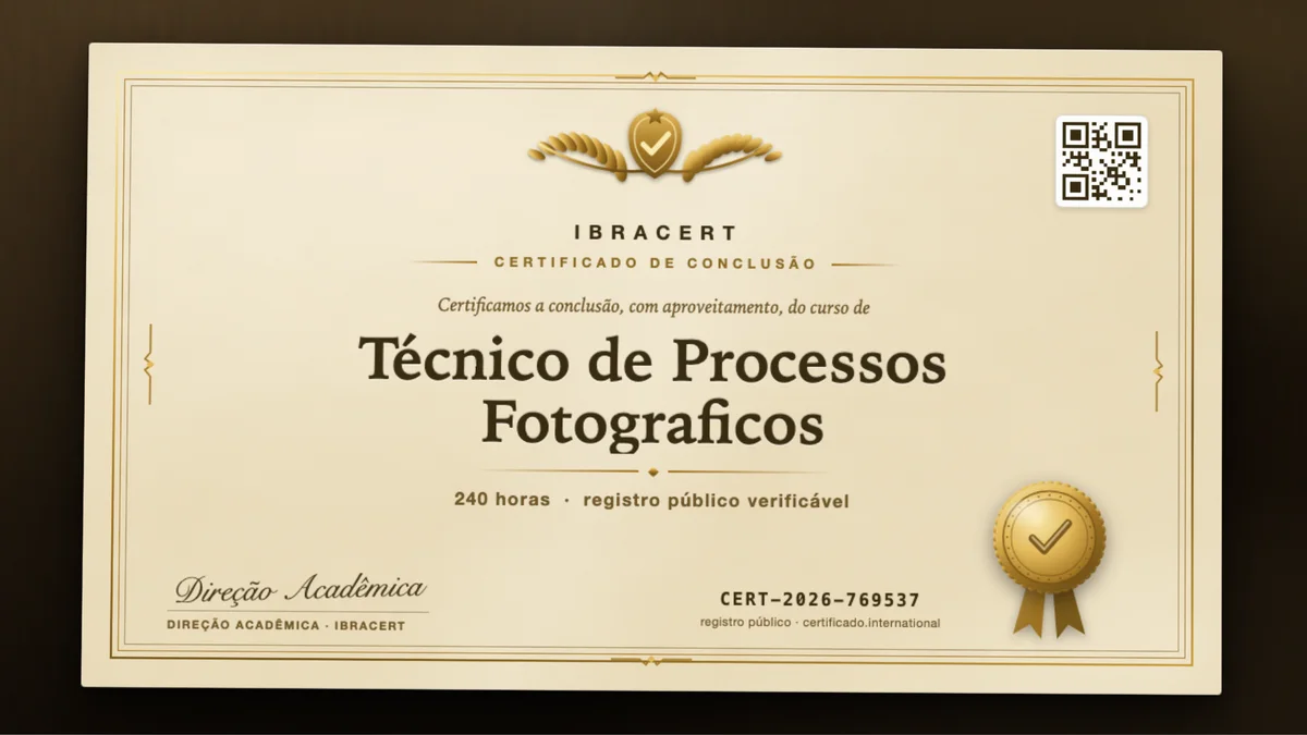 Capa do curso Técnico de Processos Fotograficos
