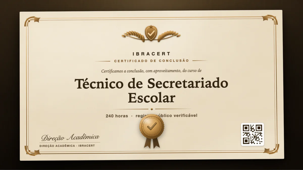 Capa do curso Técnico de Secretariado Escolar