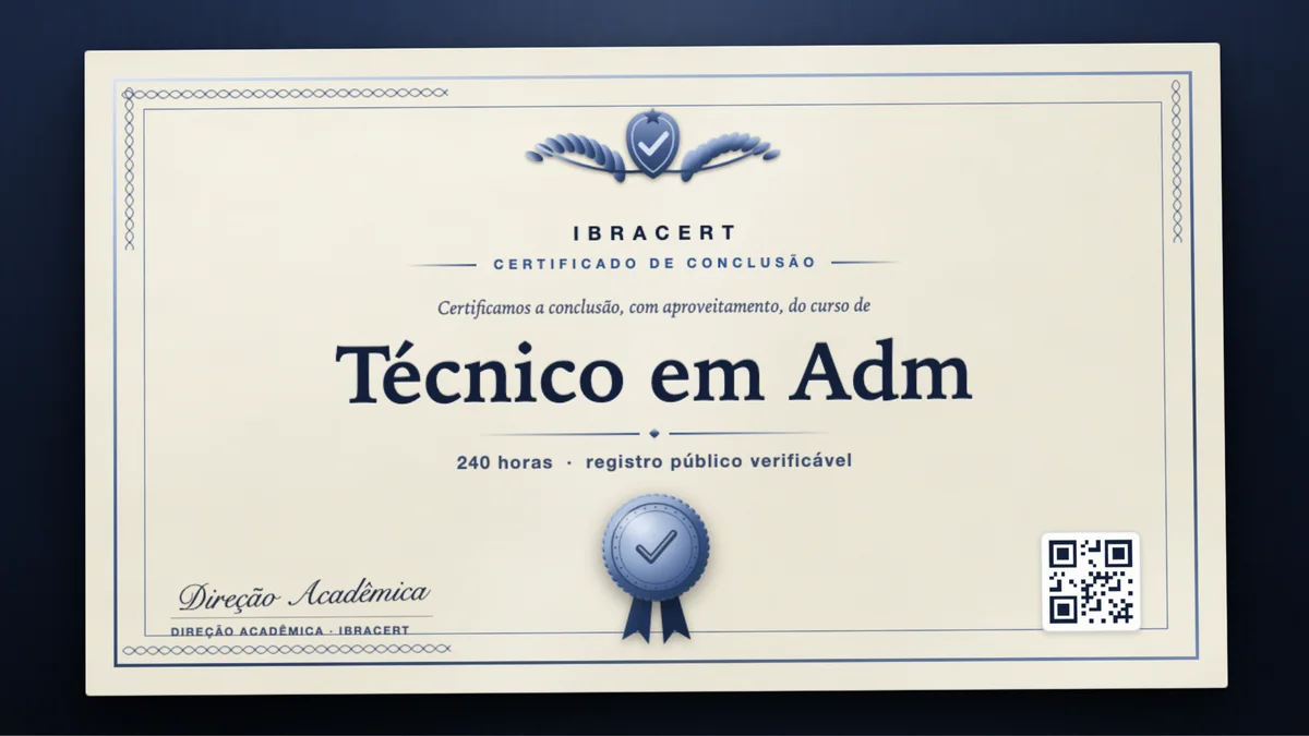 Capa do curso Técnico em Adm