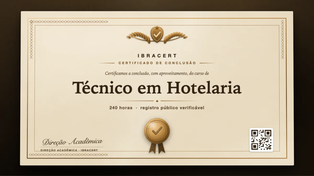 Capa do curso Técnico em Hotelaria