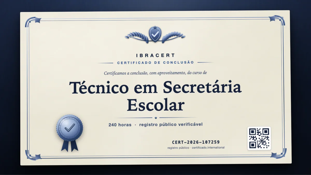 Capa do curso Técnico em Secretária Escolar