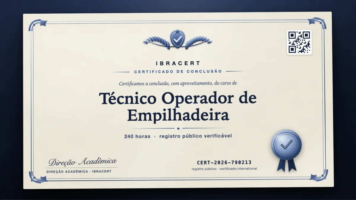 Capa do curso Técnico Operador de Empilhadeira