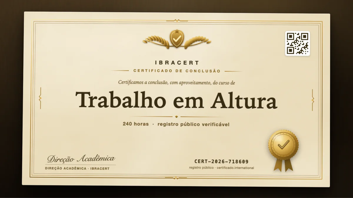 Capa do curso Trabalho em Altura