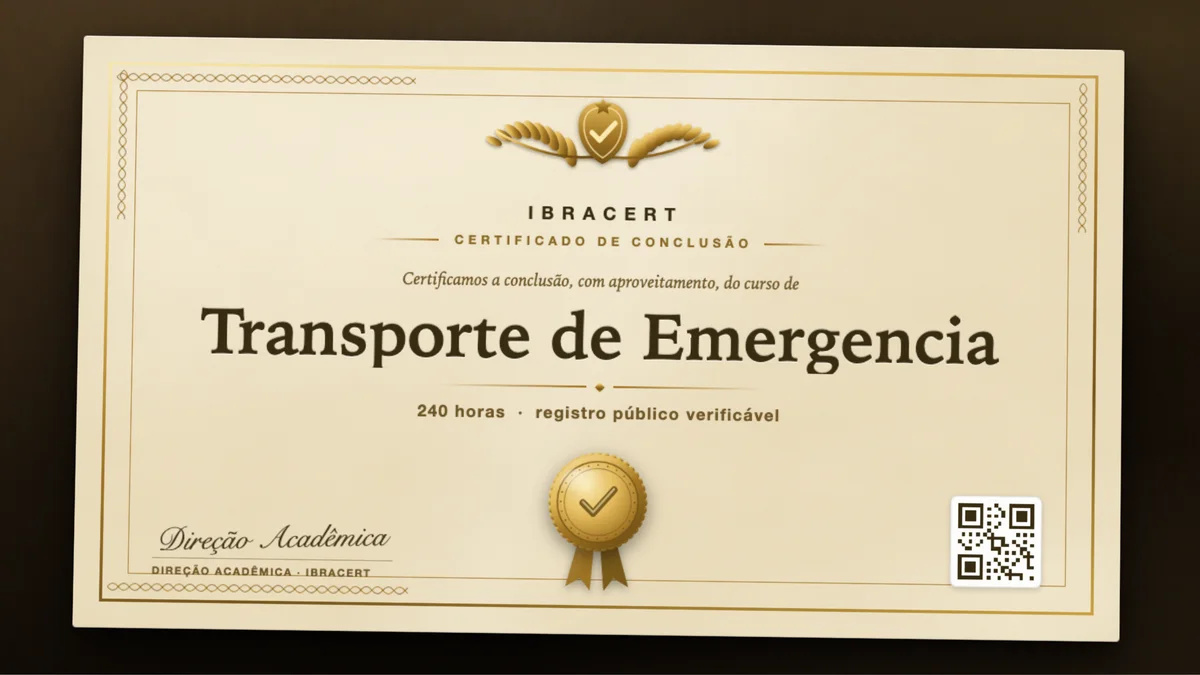 Capa do curso Transporte de Emergencia