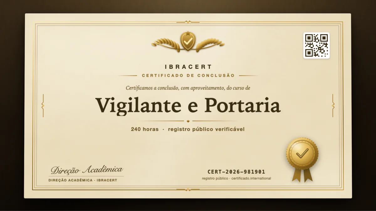 Capa do curso Vigilante e Portaria
