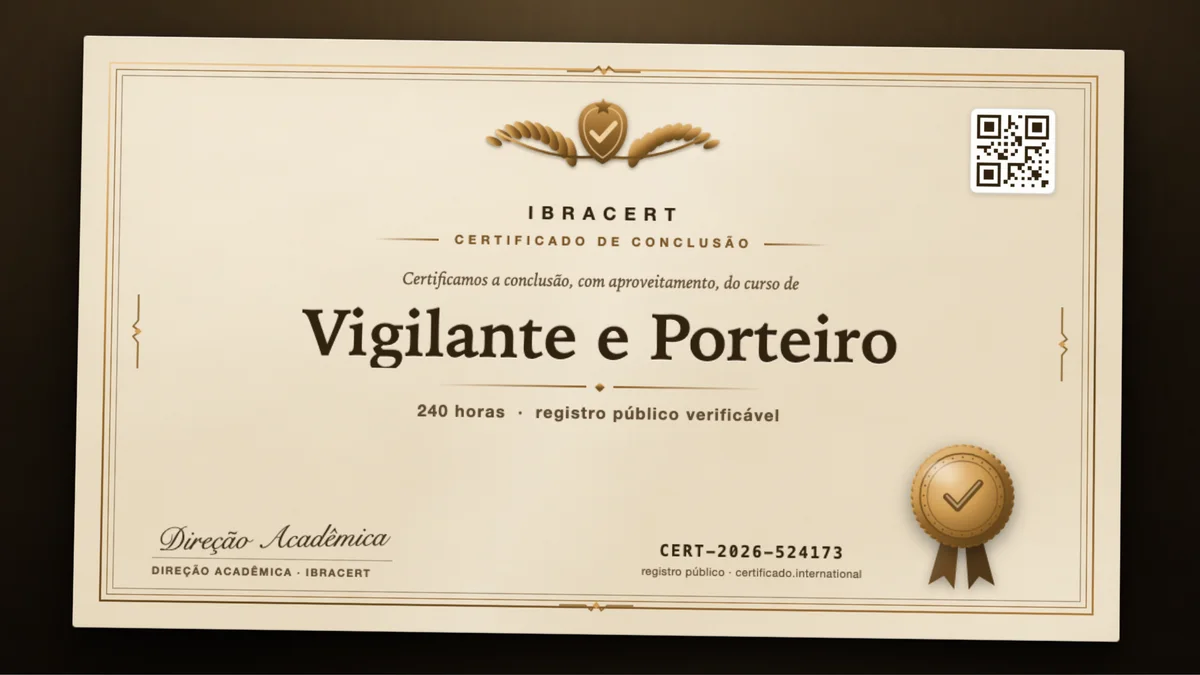 Capa do curso Vigilante e Porteiro