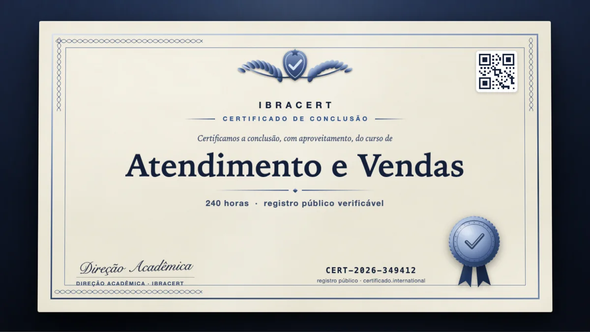 Capa do curso Atendimento e Vendas