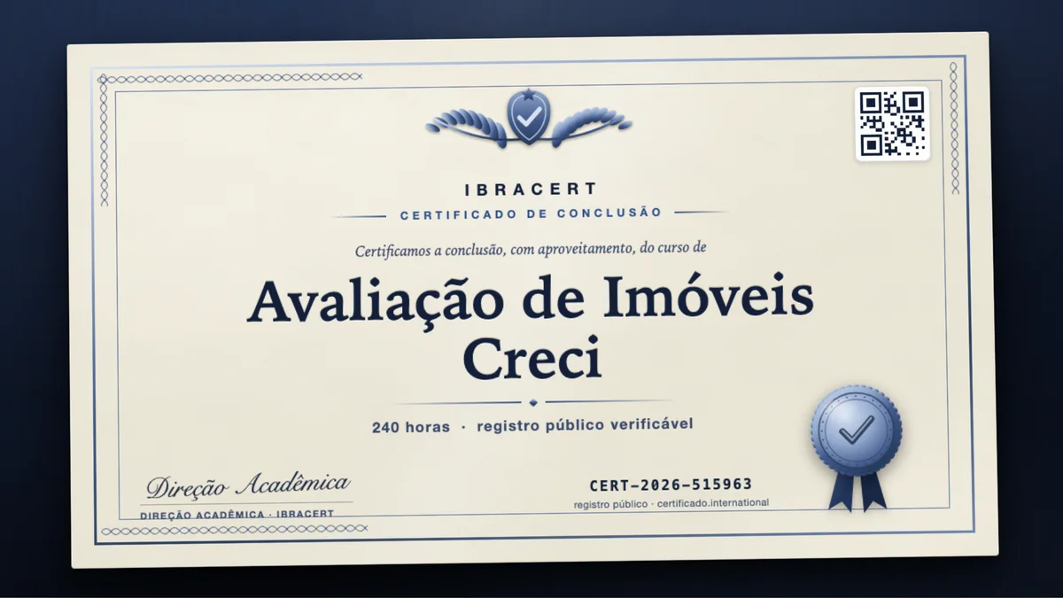 Capa do curso Avaliação de Imóveis Creci