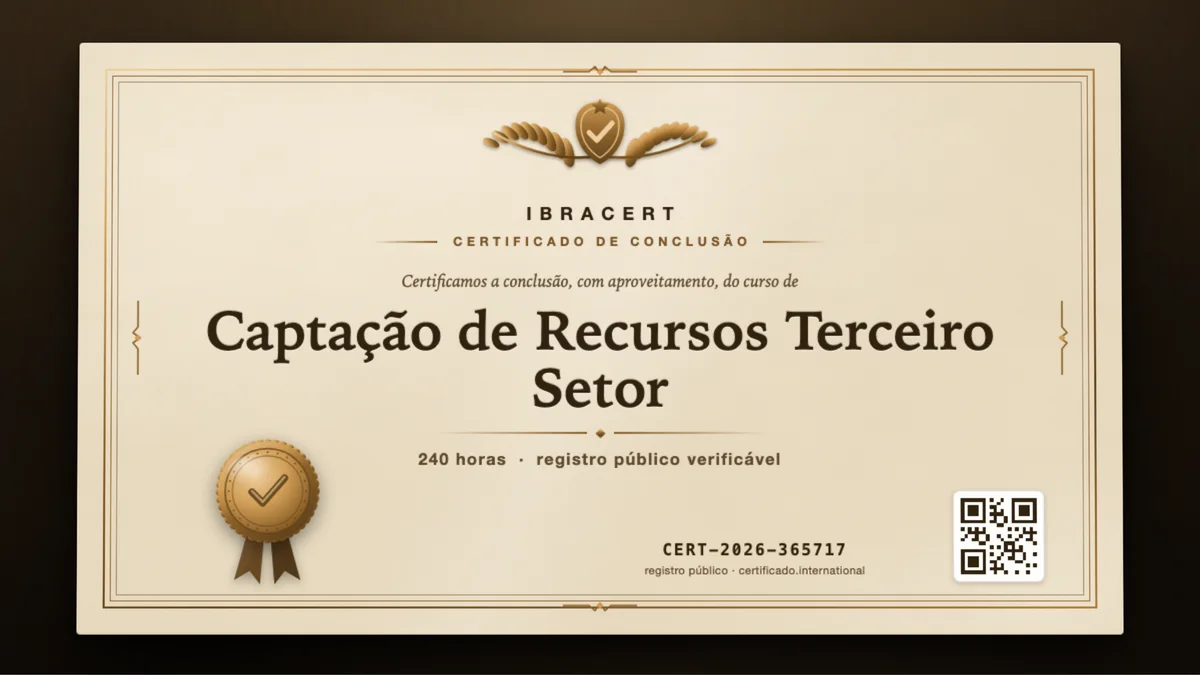 Capa do curso Captação de Recursos Terceiro Setor