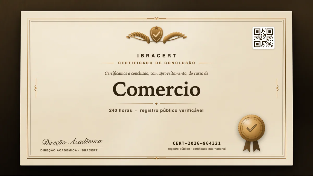 Capa do curso Comercio