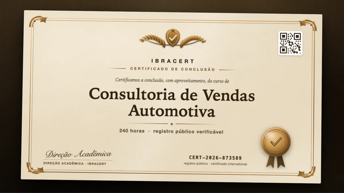 Capa do curso Consultoria de Vendas Automotiva