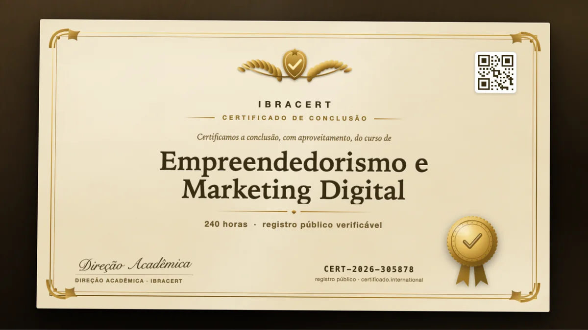 Capa do curso Empreendedorismo e Marketing Digital