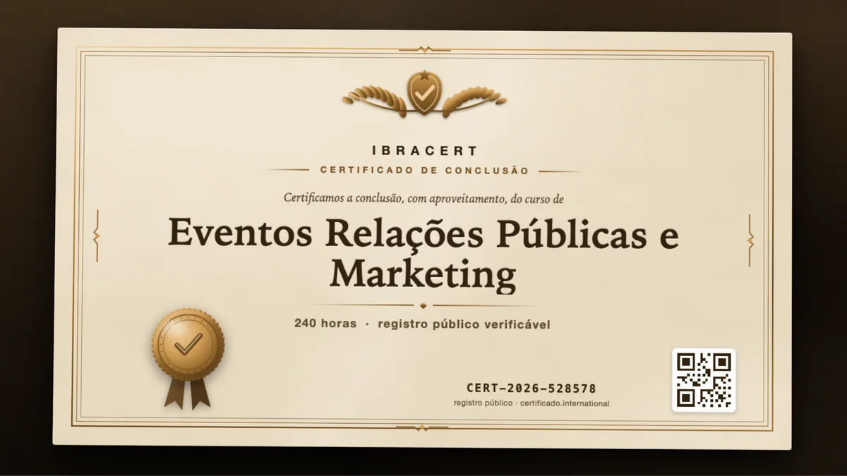 Capa do curso Eventos Relações Públicas e Marketing