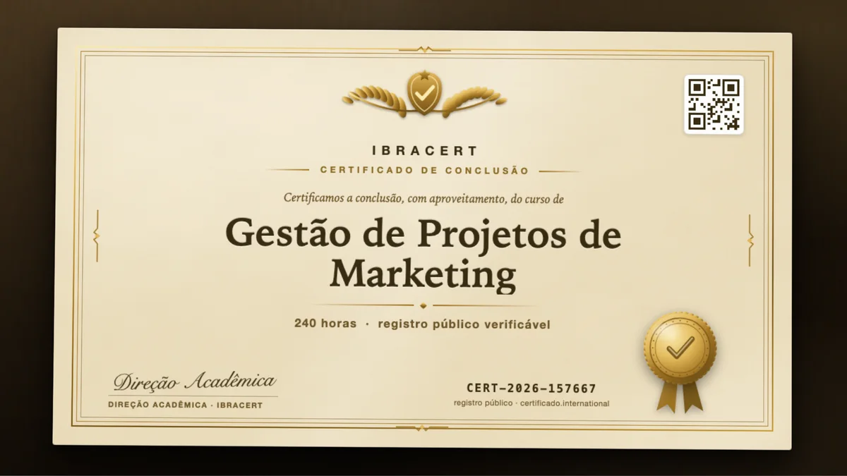 Capa do curso Gestão de Projetos de Marketing