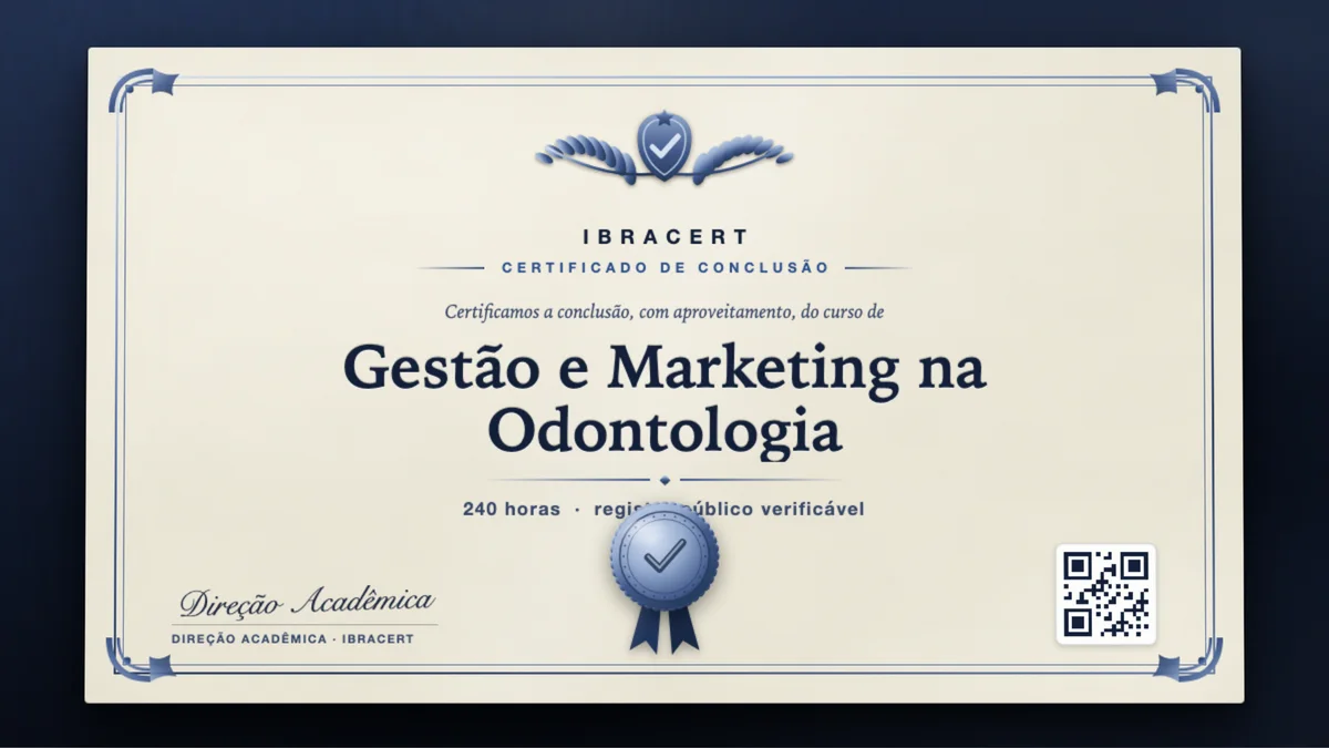 Capa do curso Gestão e Marketing na Odontologia