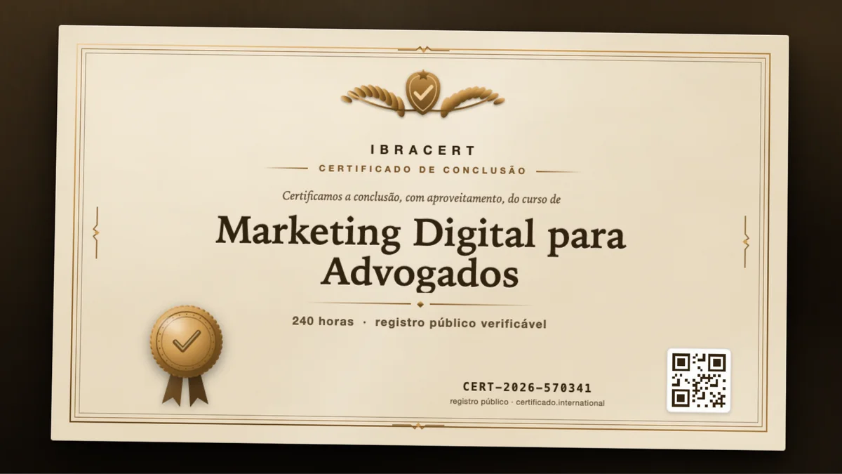 Capa do curso Marketing Digital para Advogados