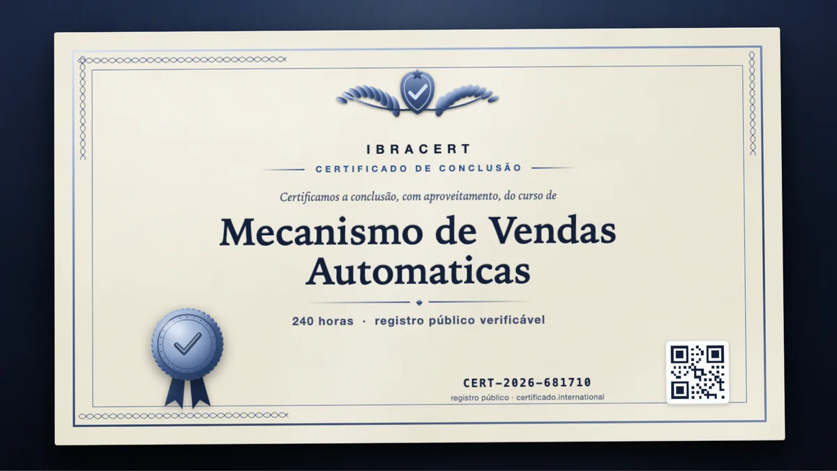 Capa do curso Mecanismo de Vendas Automaticas
