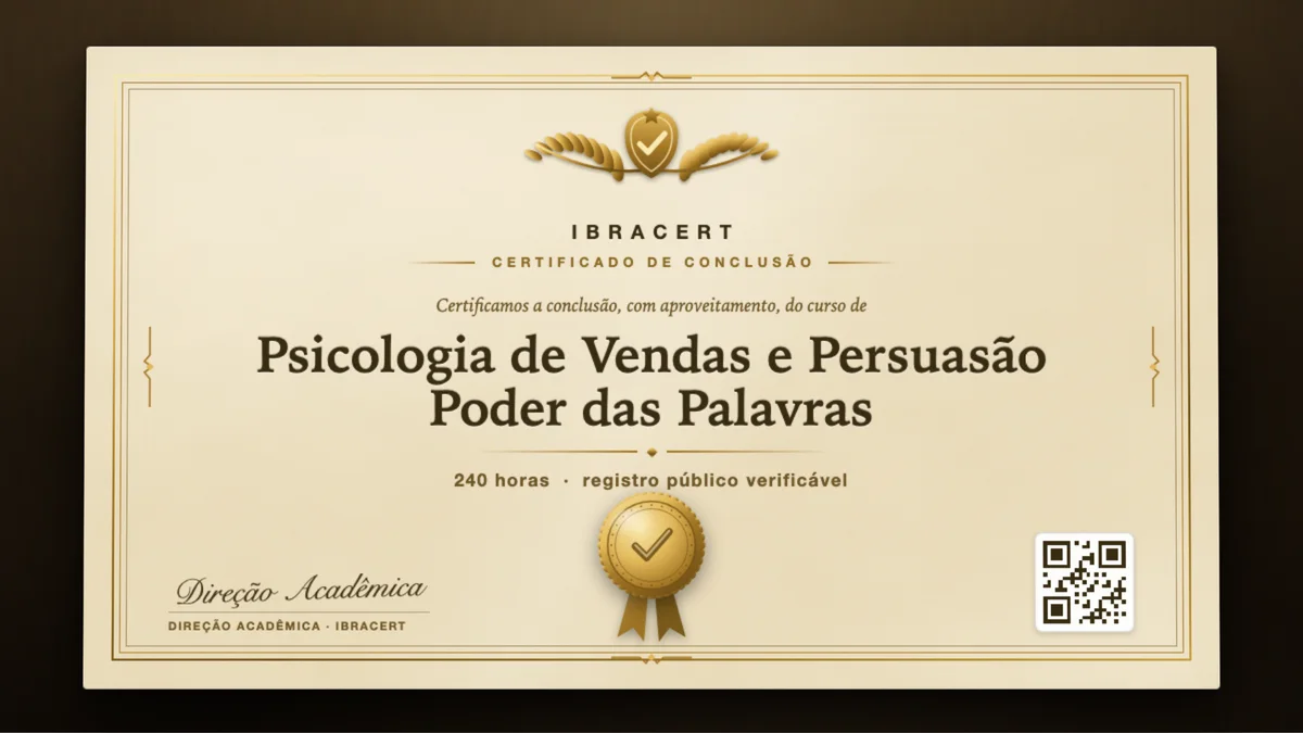 Capa do curso Psicologia de Vendas e Persuasão Poder das Palavras