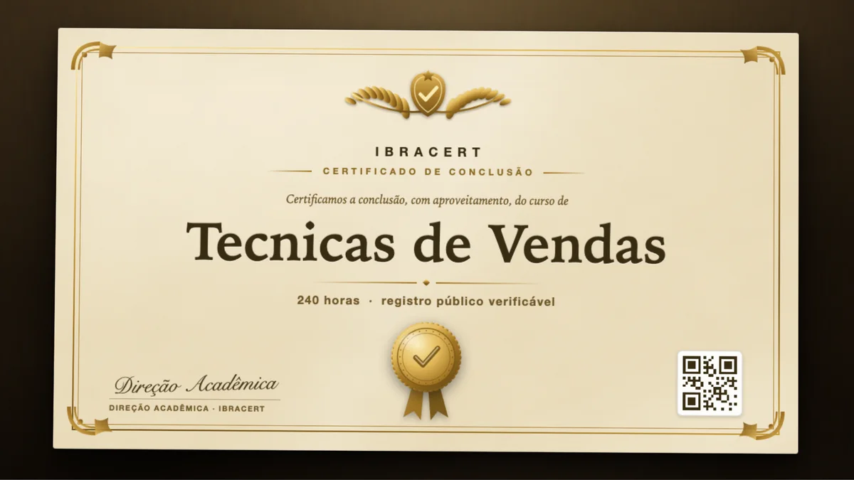 Capa do curso Tecnicas de Vendas