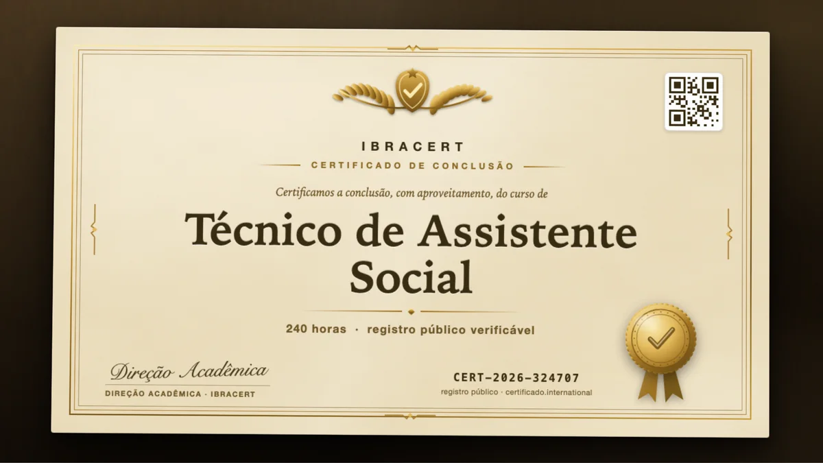 Capa do curso Técnico de Assistente Social