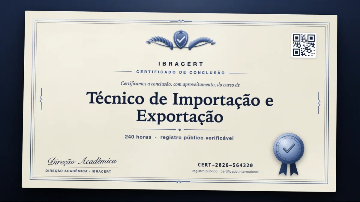 Capa do curso Técnico de Importação e Exportação
