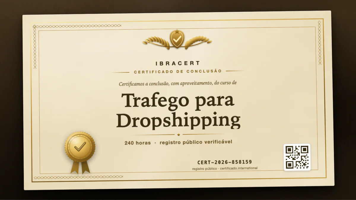 Capa do curso Trafego para Dropshipping