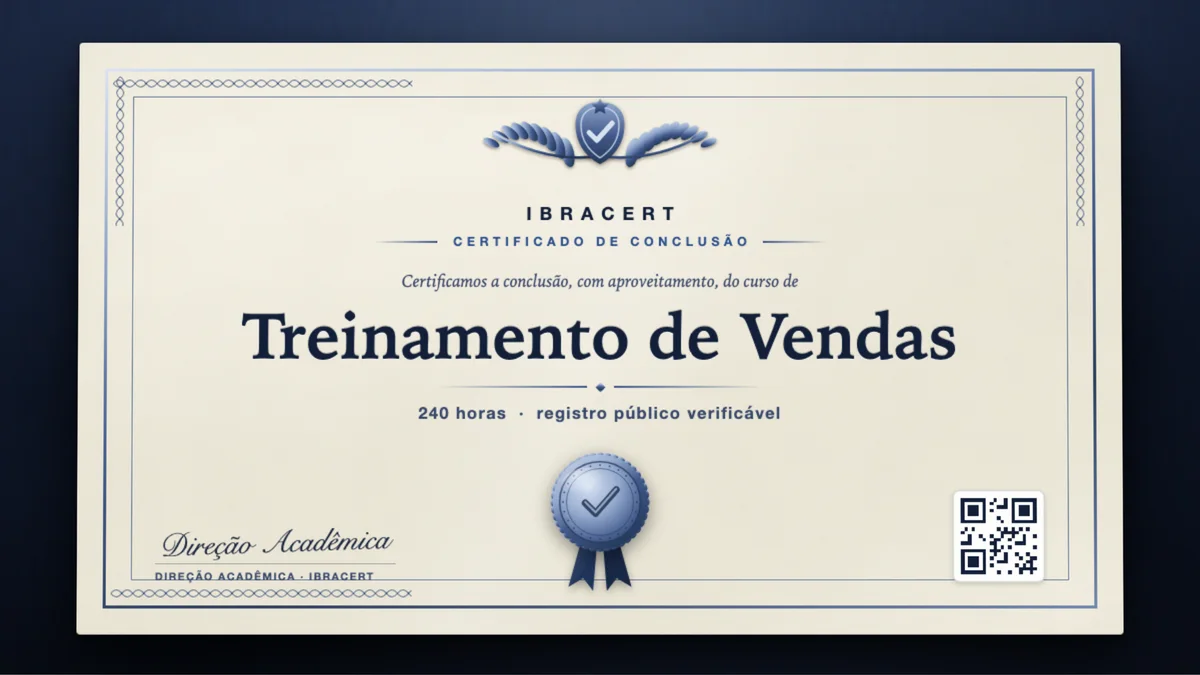 Capa do curso Treinamento de Vendas
