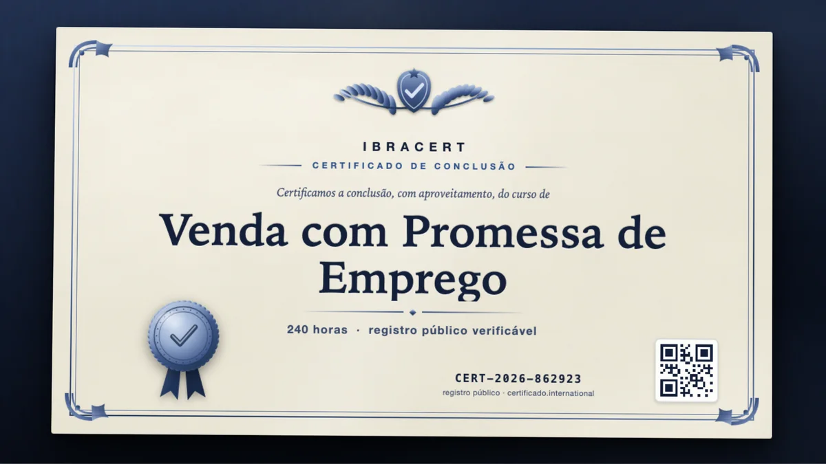 Capa do curso Venda com Promessa de Emprego