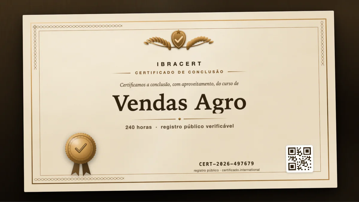 Capa do curso Vendas Agro