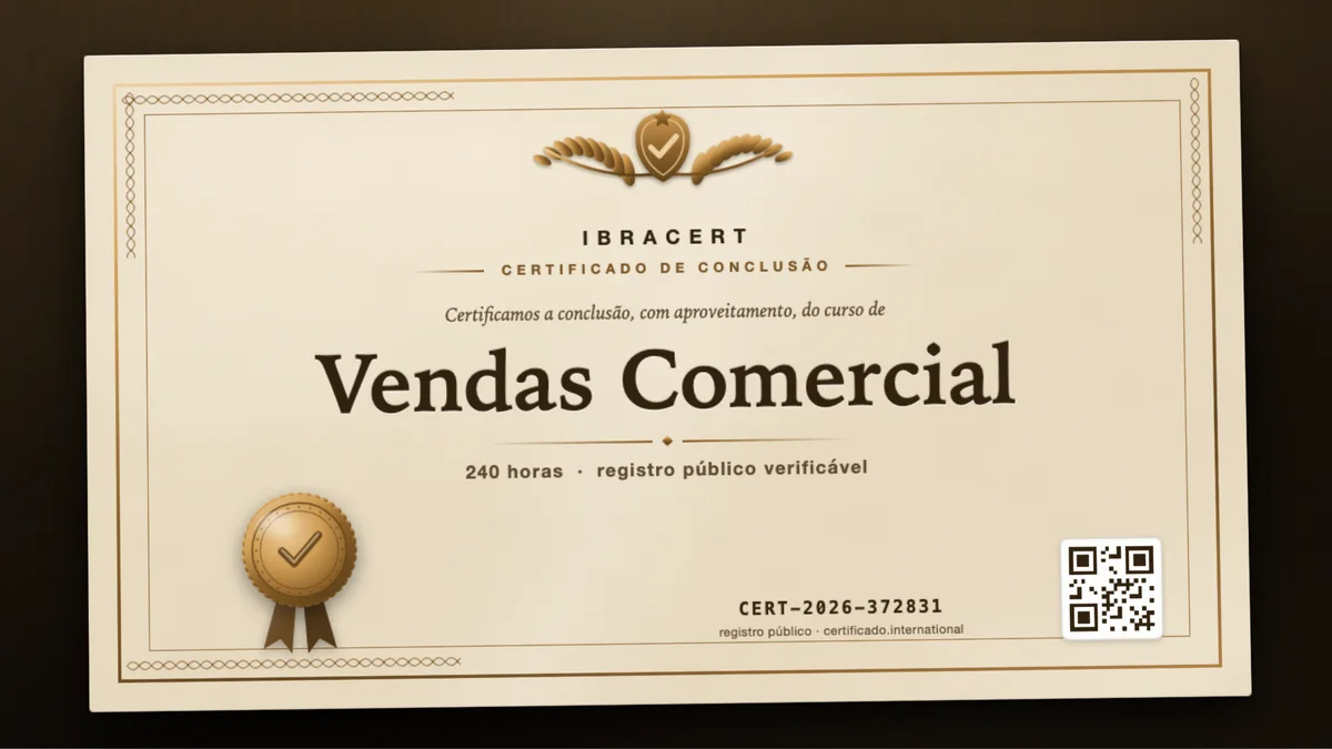 Capa do curso Vendas Comercial