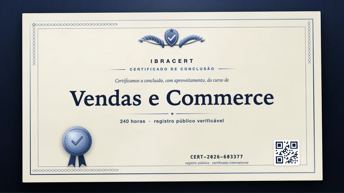 Capa do curso Vendas e Commerce