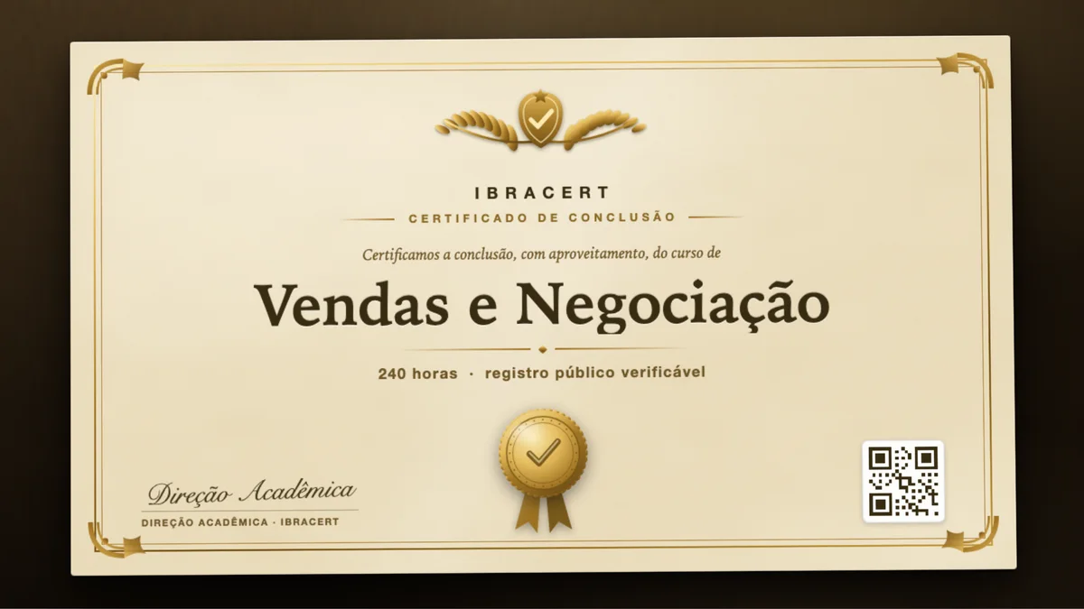 Capa do curso Vendas e Negociação