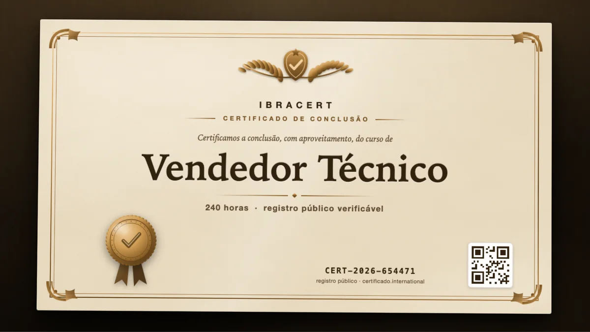 Capa do curso Vendedor Técnico