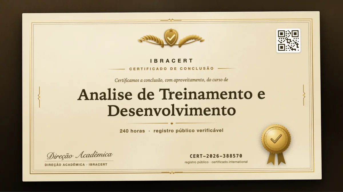 Capa do curso Analise de Treinamento e Desenvolvimento