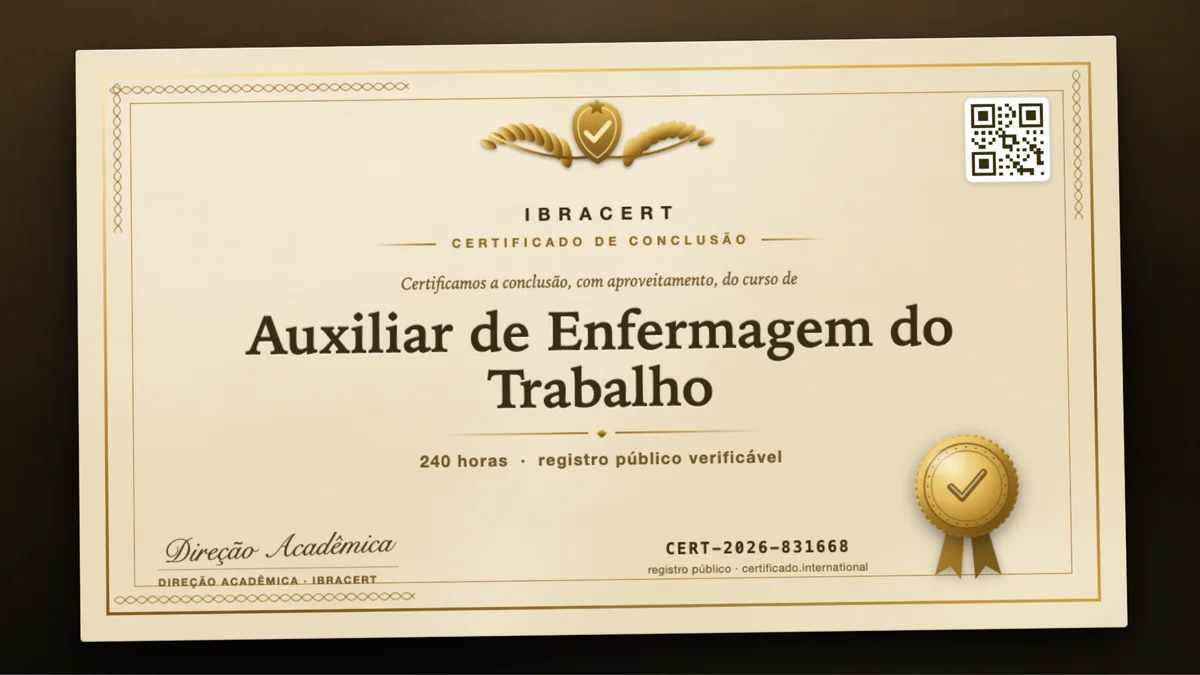 Capa do curso Auxiliar de Enfermagem do Trabalho