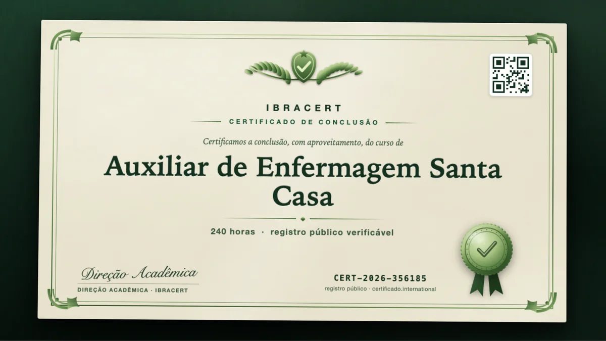 Capa do curso Auxiliar de Enfermagem Santa Casa