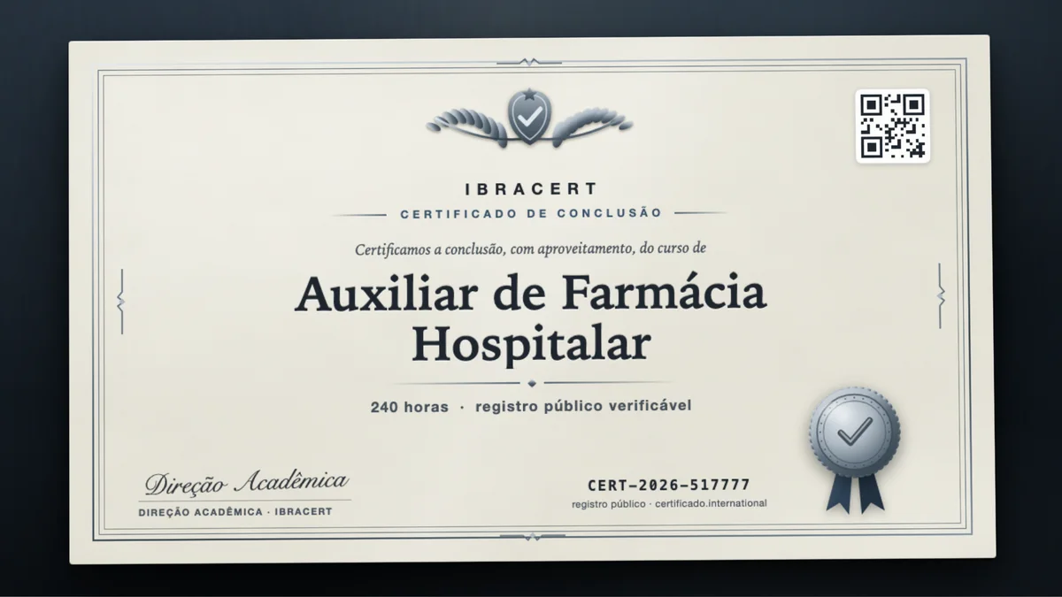 Capa do curso Auxiliar de Farmácia Hospitalar