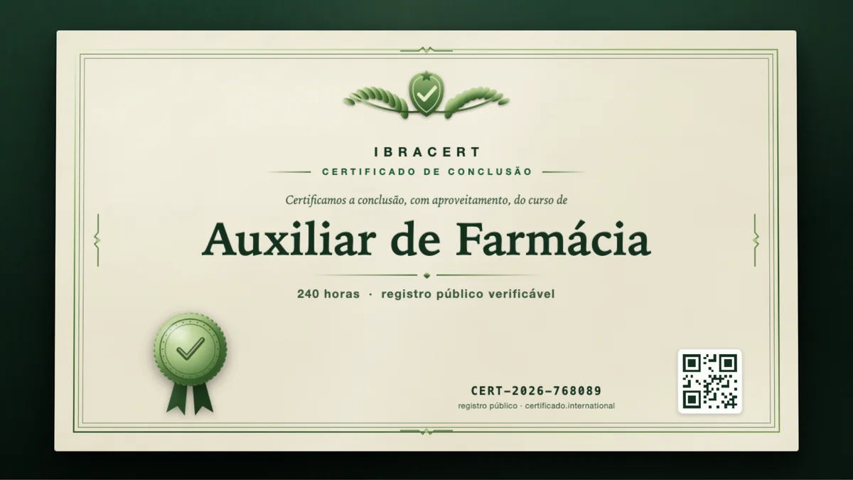 Capa do curso Auxiliar de Farmácia