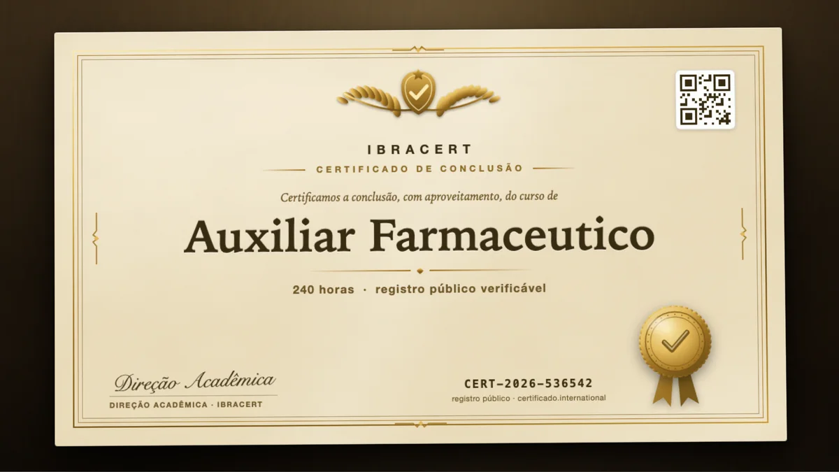 Capa do curso Auxiliar Farmaceutico