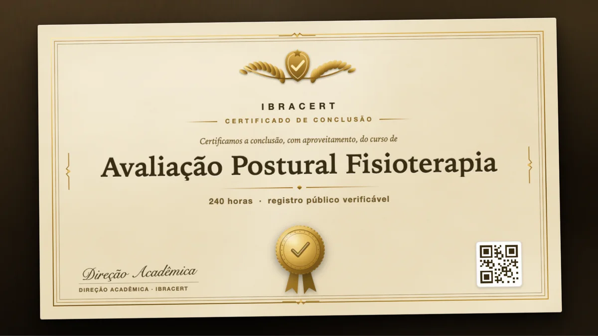 Capa do curso Avaliação Postural Fisioterapia