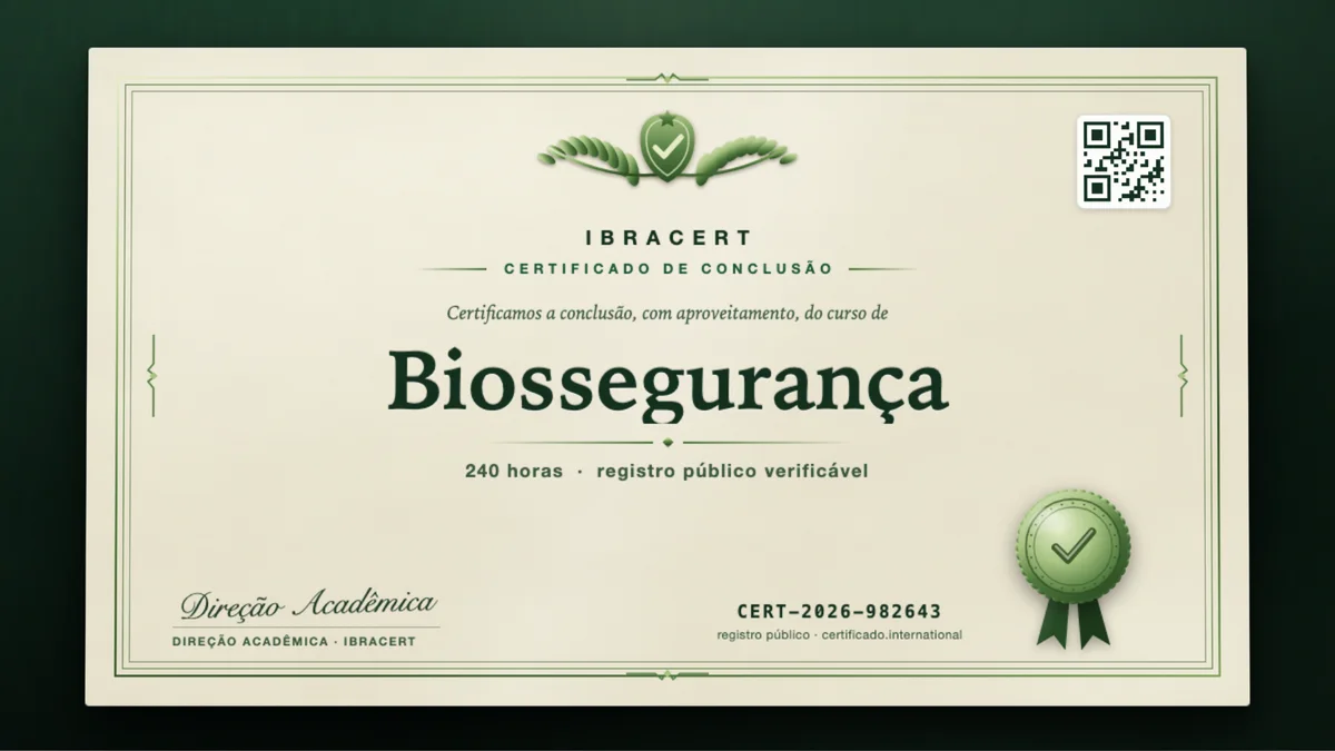 Capa do curso Biossegurança