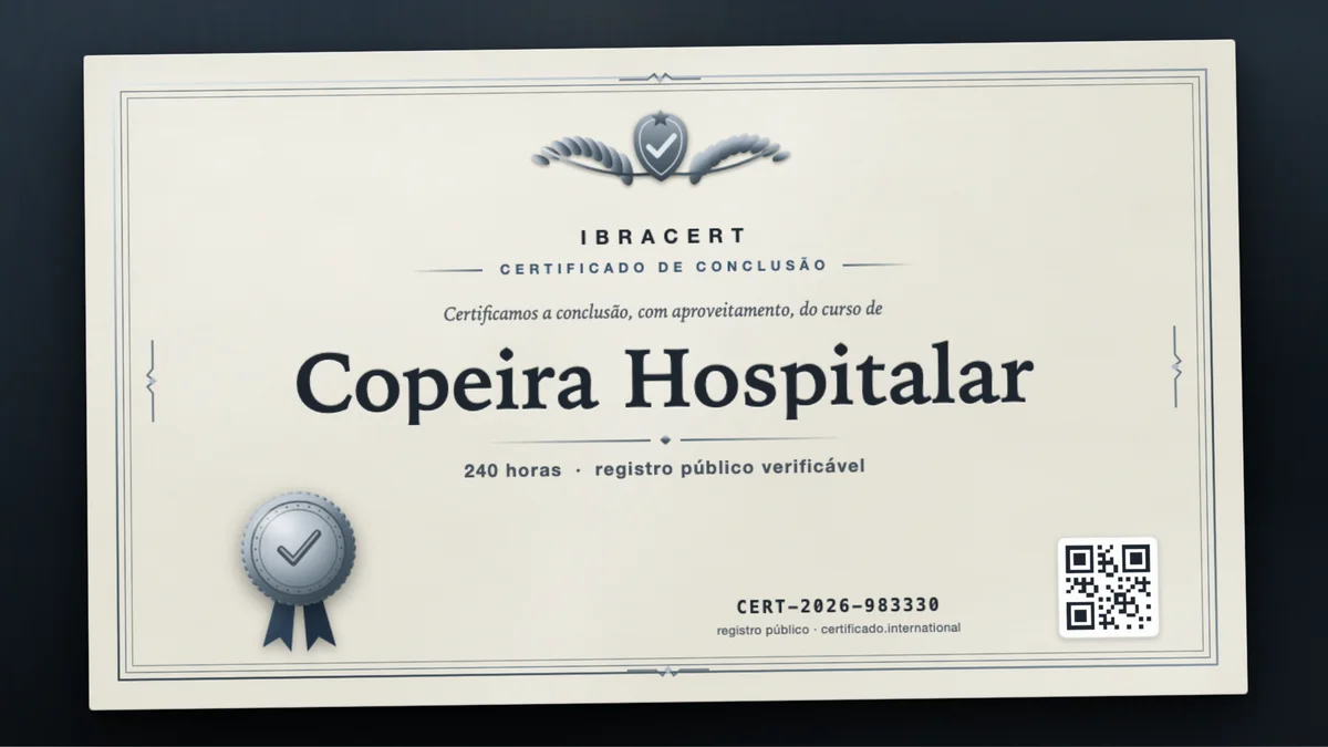 Capa do curso Copeira Hospitalar